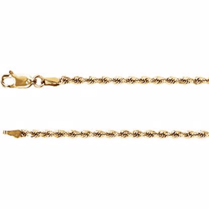 CH989:105:P 14kt Yellow 2.4mm Diamond Cut Rope 7" Chain
