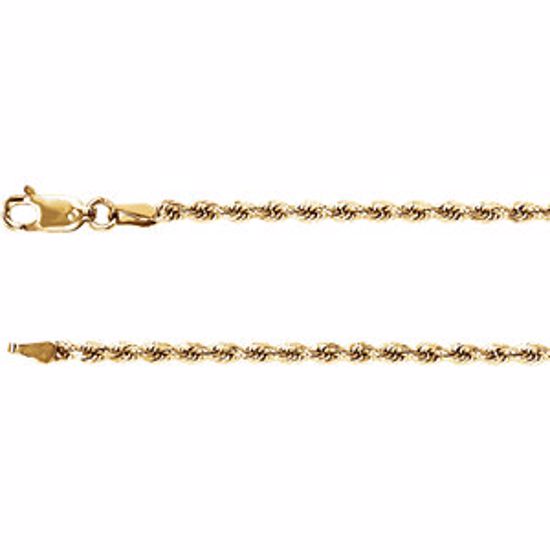 CH989:108:P 14kt Yellow 2.4mm Diamond Cut Rope 20" Chain
