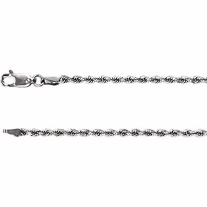 CH989:111:P 14kt White 2.4mm Diamond Cut Rope 16" Chain
