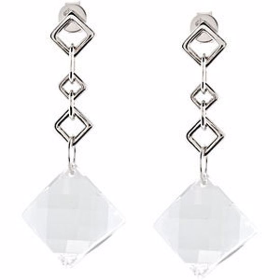 68252:111:P White Quartz Earrings