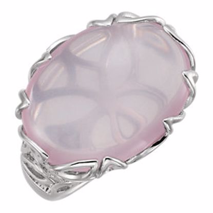 68260:225:P Sterling Silver Rose Quartz Ring