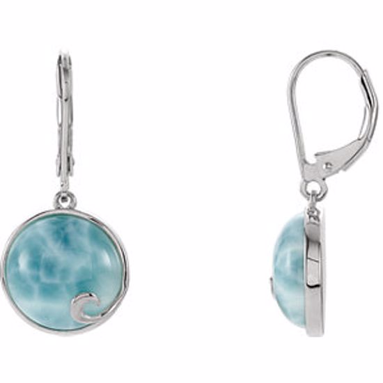 68278:101:P Sterling Silver Larimar Lever Back Earrings