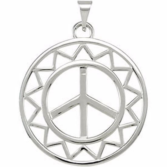 84943:103:P Sun Shaped Peace Sign Pendant