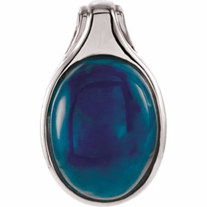 68305:101:P Sterling Silver 16x12mm Opaque Apatite Cabochon Pendant