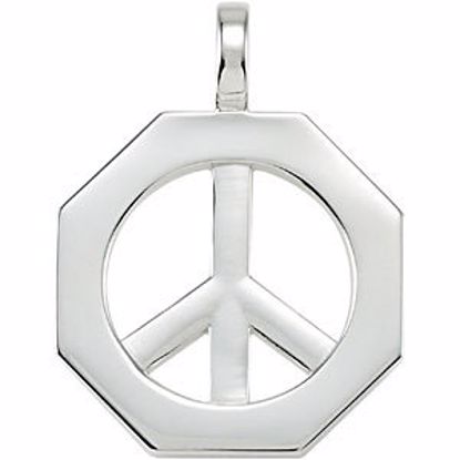 84945:1001:P Octagon Shaped Peace Sign Pendant