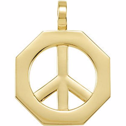 84945:1002:P Octagon Shaped Peace Sign Pendant