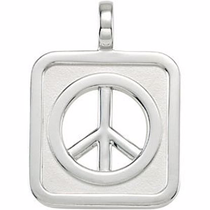 84946:1001:P Rectangle Shaped Peace Sign Pendant