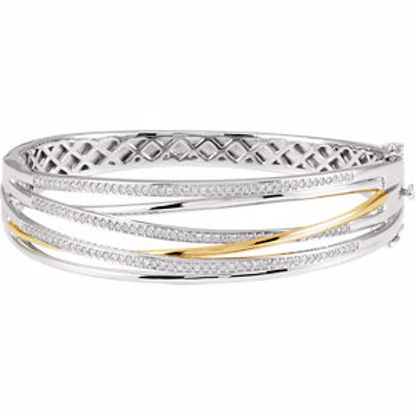 68336:100:P 14kt White & Yellow 1 CTW Diamond 8" Bracelet