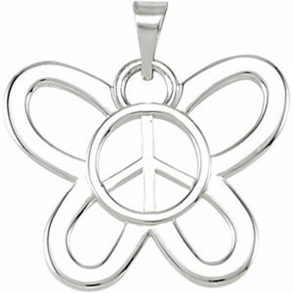 84972:114:P Butterfly Shaped Peace Sign Pendant