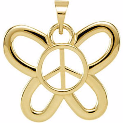 84972:115:P Butterfly Shaped Peace Sign Pendant