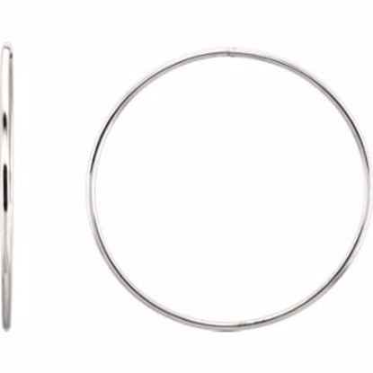 84973:101:P Sterling Silver 60mm Endless Hoop Tube Earrings 