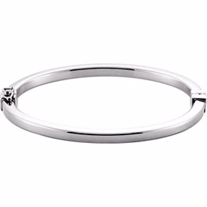 BRC690:101:P Sterling Silver 4mm Hinged Bangle Bracelet