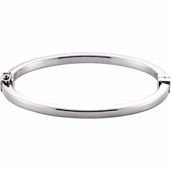 BRC690:101:P Sterling Silver 4mm Hinged Bangle Bracelet