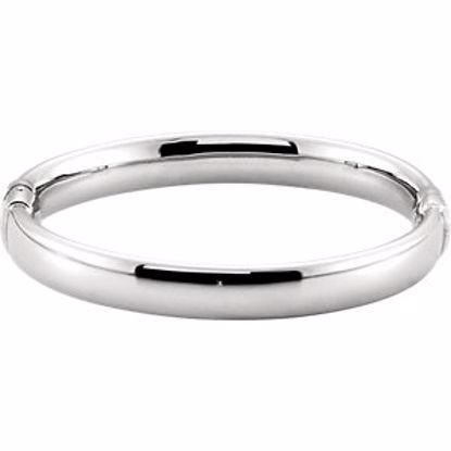 BRC687:101:P Sterling Silver 9mm Hinged Bangle Bracelet