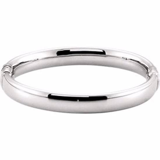 BRC687:101:P Sterling Silver 9mm Hinged Bangle Bracelet