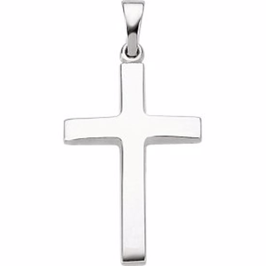 R41279:1001:P Sterling Silver 30.8x15.7mm Cross Pendant