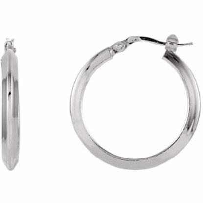 84980:103:P Sterling Silver 24mm Round Knife Edge Tube Style Hoop Earrings