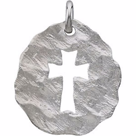 R42278:101:P Sterling Silver 17.6x15.93mm Large "Promise" Medal