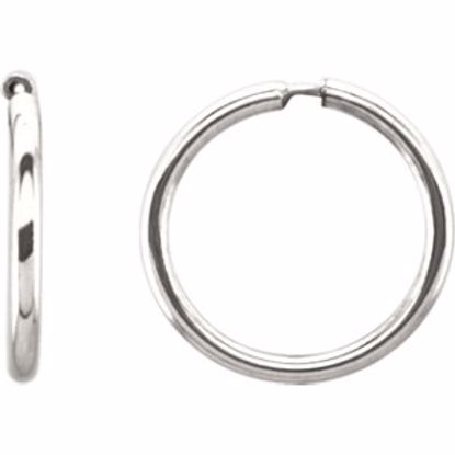 84973:102:P Sterling Silver 13mm Endless Hoop Tube Earrings 