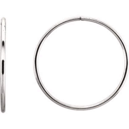 84973:105:P Sterling Silver 35mm Endless Hoop Tube Earrings 