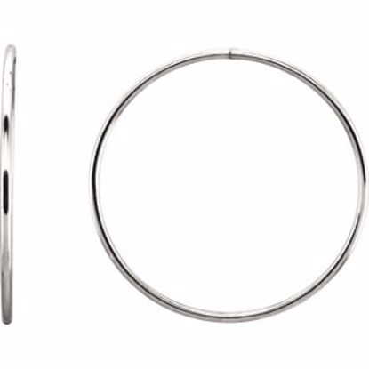 84973:107:P Sterling Silver 45mm Endless Hoop Tube Earrings 