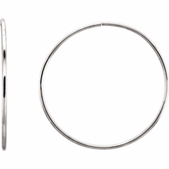 84973:108:P Sterling Silver 51mm Endless Hoop Tube Earrings 