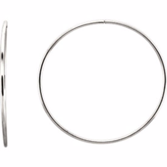 84973:109:P Sterling Silver 53mm Endless Hoop Tube Earrings 