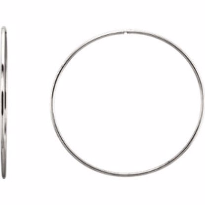 84973:110:P Sterling Silver 65mm Endless Hoop Tube Earrings 