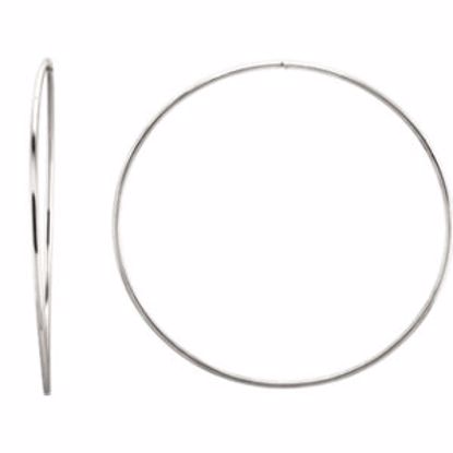 84973:112:P Sterling Silver 75mm Endless Hoop Tube Earrings 