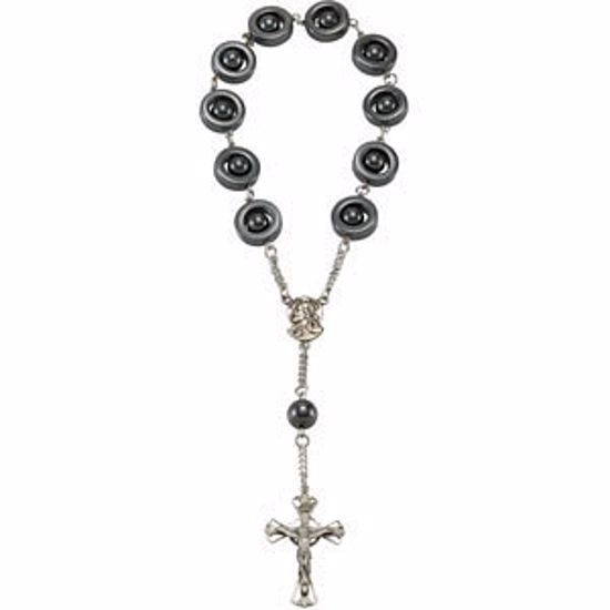 R48004:101:P Madonna Meditation Rosary w/ Hematite Beads