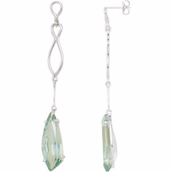 68463:100:P Sterling Silver Green Quartz Earrings