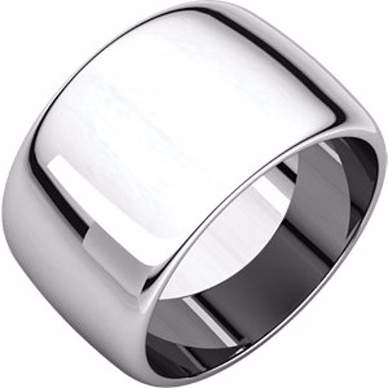 HR13:644:P 10kt White 12mm Half Round Band