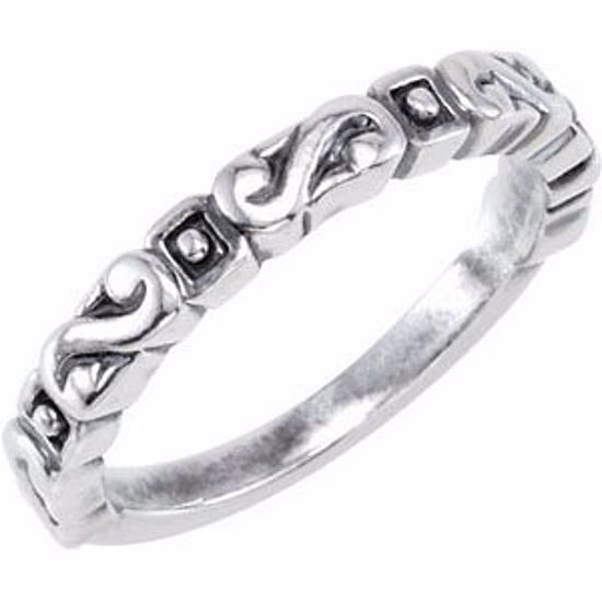 50937:101:P Sterling Silver Stackable Metal Fashion Ring