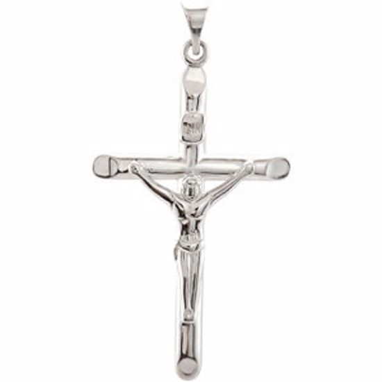 R42285:106:P 14kt White Crucifix Pendant