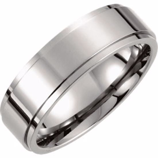 T811P:080:P Titanium 7mm Ridged Band Size 8