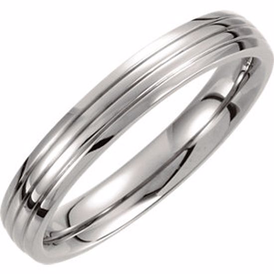 T851:060:P Titanium 4mm Triple Grooved Band Size 6