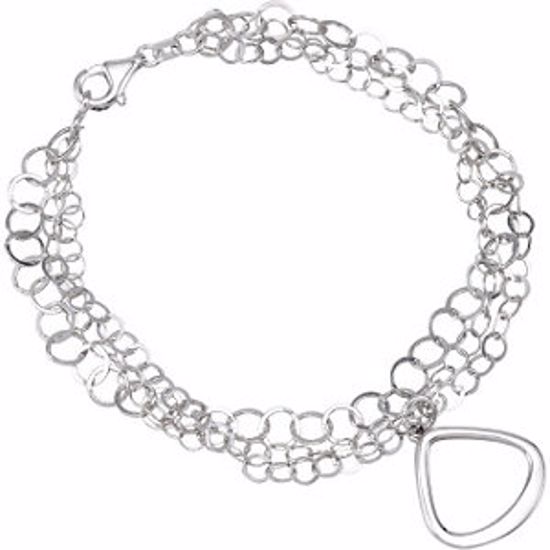 BRC704:884:P Sterling Silver 7.5" Bracelet