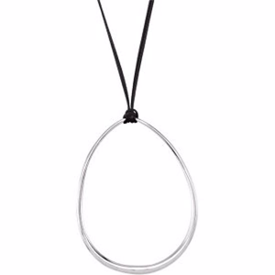 NCK197:321:P Nylon Cord 17" Necklace with Fashion Drop