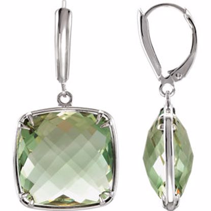 68526:321:P Green Quartz Lever Back Earrings