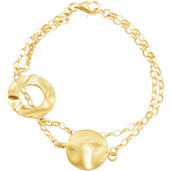 BRC706:211:P 14kt Vermeil Circle Link 7.5" Bracelet