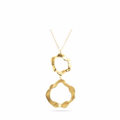 NCK208:945:P 14kt Vermeil Double Fancy Circle 18" Necklace 