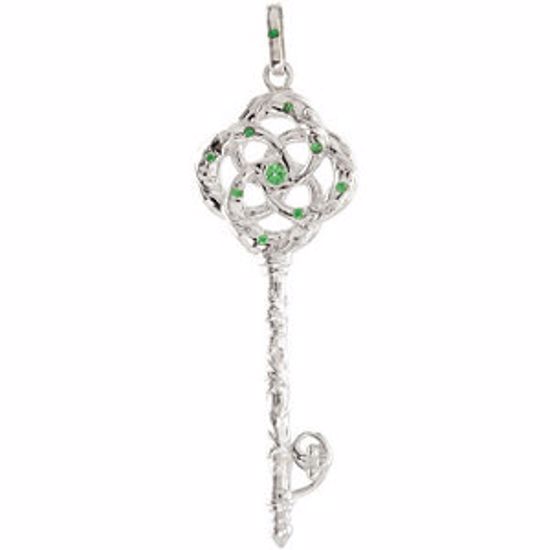 68553:101:P Tsavorite Garnet Vine Key Pendant or 18" Necklace