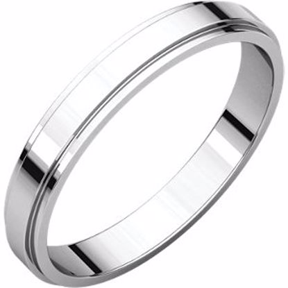 FE8:32942:P 10kt White 3mm Flat Edge Band