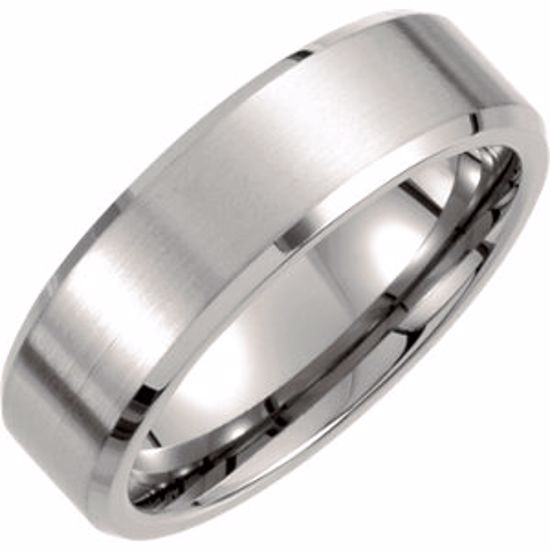 T889:075:P Titanium 7mm Beveled Edge Band Size 7.5