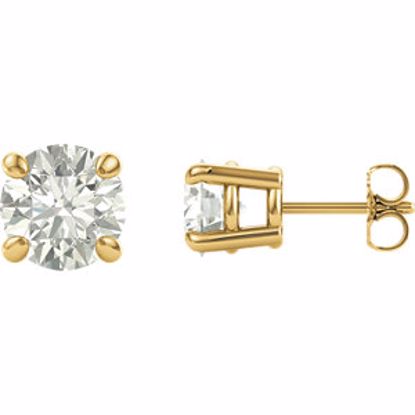 63265:290008:P 14kt Yellow 7.5mm Round Forever Classic™ Moissanite Earrings