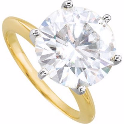 63183:288572:P 14kt Two-Tone 6 CT Created Moissanite 6-Prong Heavy Solitaire 