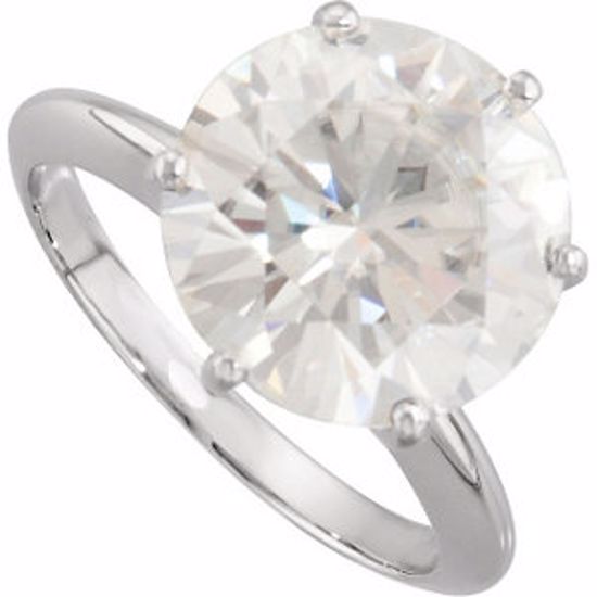 63183:288576:P 14kt White 6 CT Created Moissanite 6-Prong Heavy Solitaire 