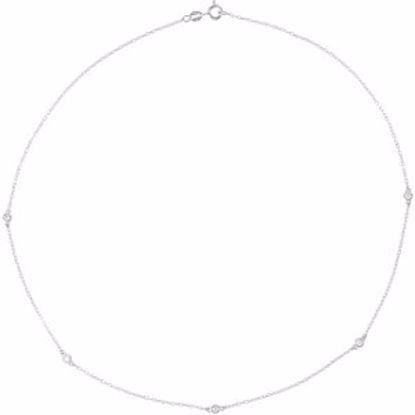 68577:100:P Sterling Silver 1/4 CTW Diamond Bezel 18" Necklace