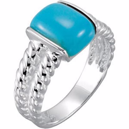 68156:105:P Sterling Silver Chinese Turquoise Ring Size 10