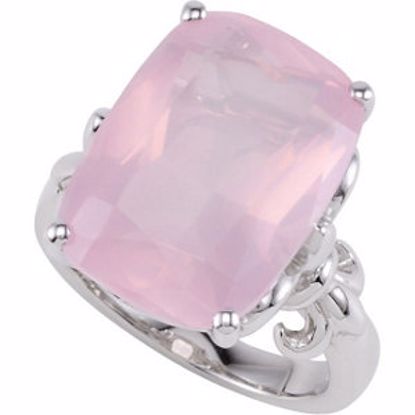 68589:100:P Sterling Silver Rose Quartz Ring Size 7